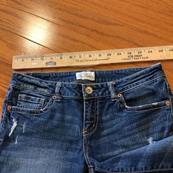 Aeropostale Size 7/8 Denim distressed bermuda cuffed shorts - Picture 9 of 12
